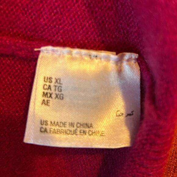 CHARTER CLUB Magenta 100% Cashmere Long Sleeve Turtleneck Sweater Women's XL - Picture 9 of 9